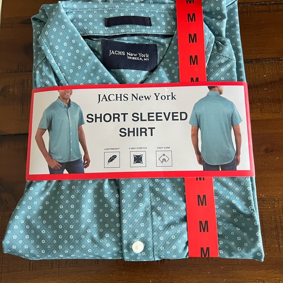 SALE!! JACHS New York Men's Casual Teal Button Down Shirt - Picture 1 of 4